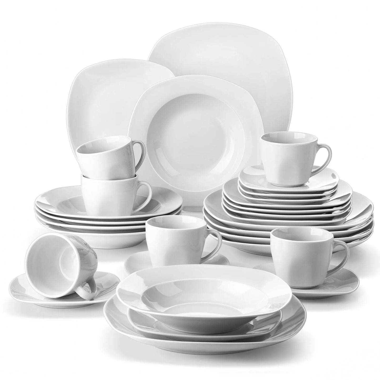 30-Piece Ceramic Porcelain Tableware Dinner Set