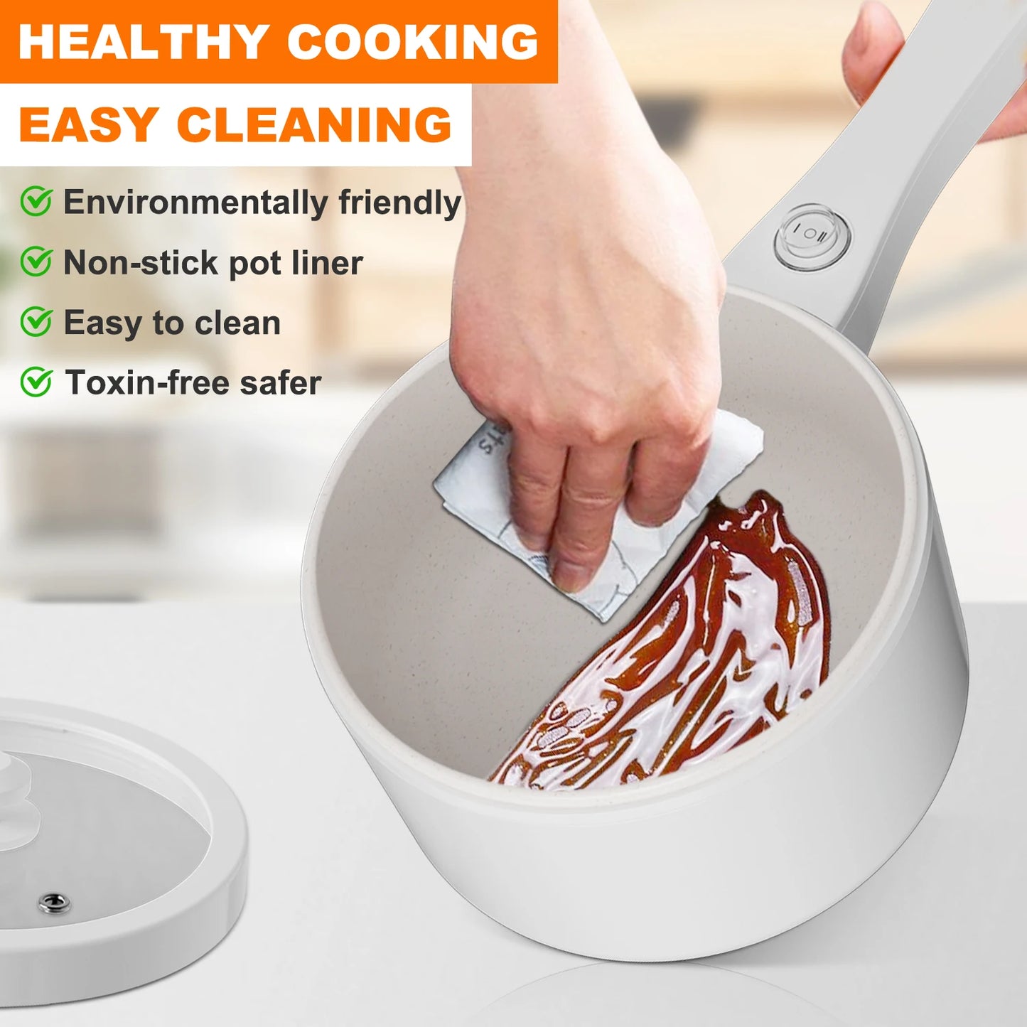 1.5L Rapid Cooker Portable Nonstick Frying Pan