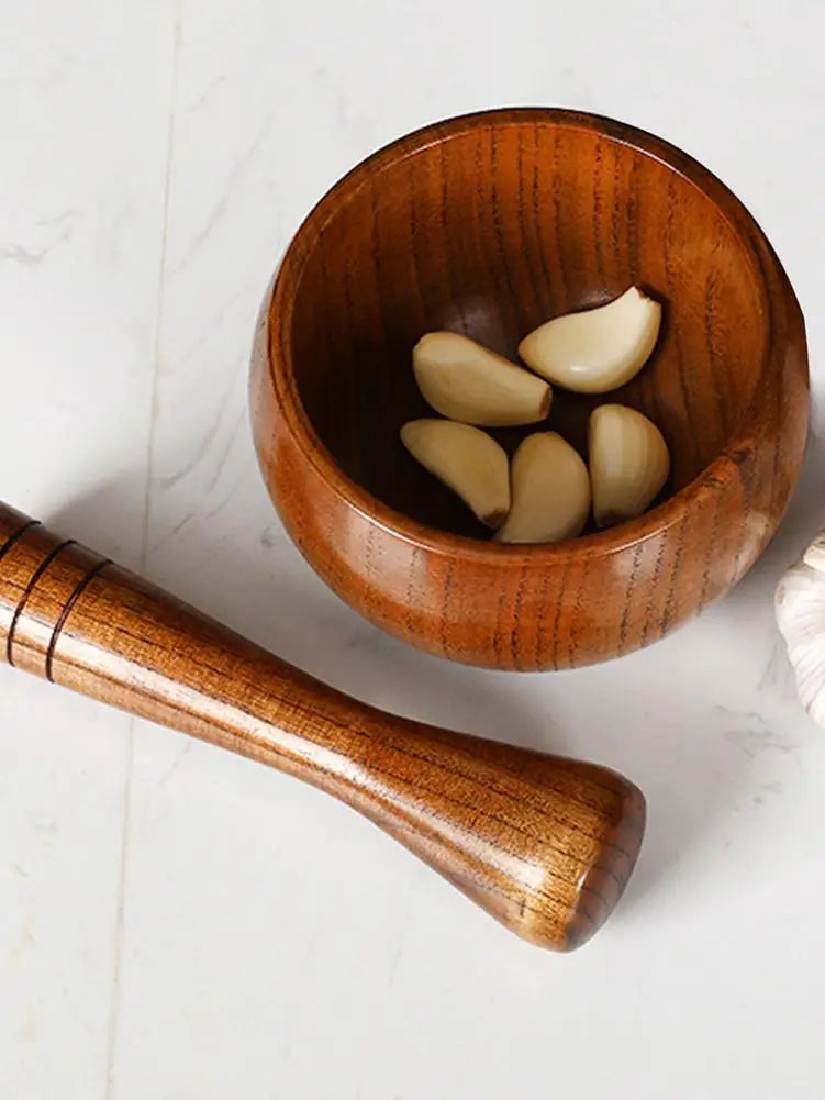 Old Fashion Wooden Polished Pestle Set