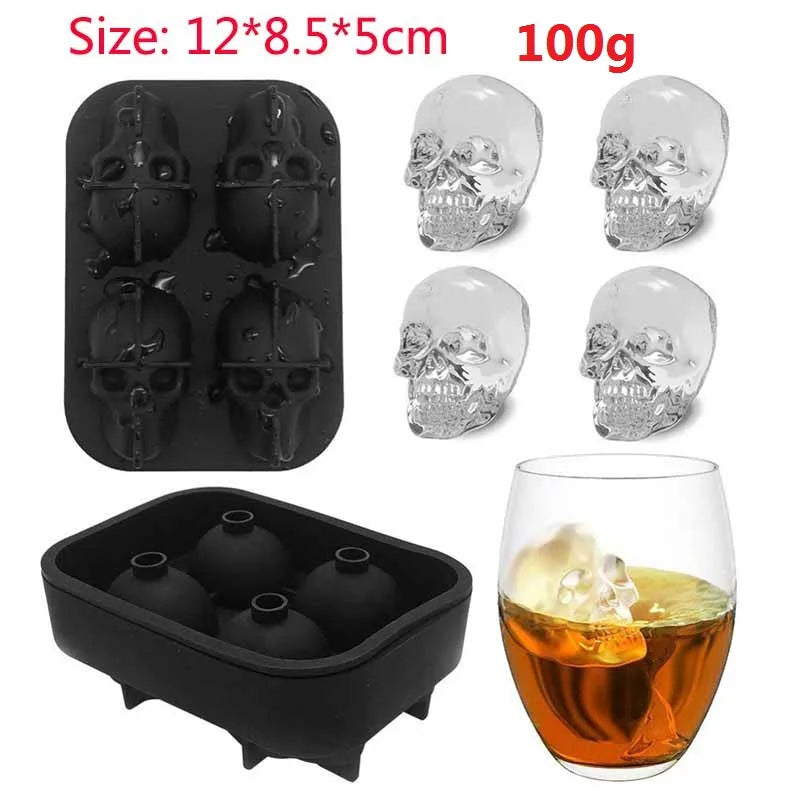 1/2 Pcs Skull Whiskey Ice Ball Mold