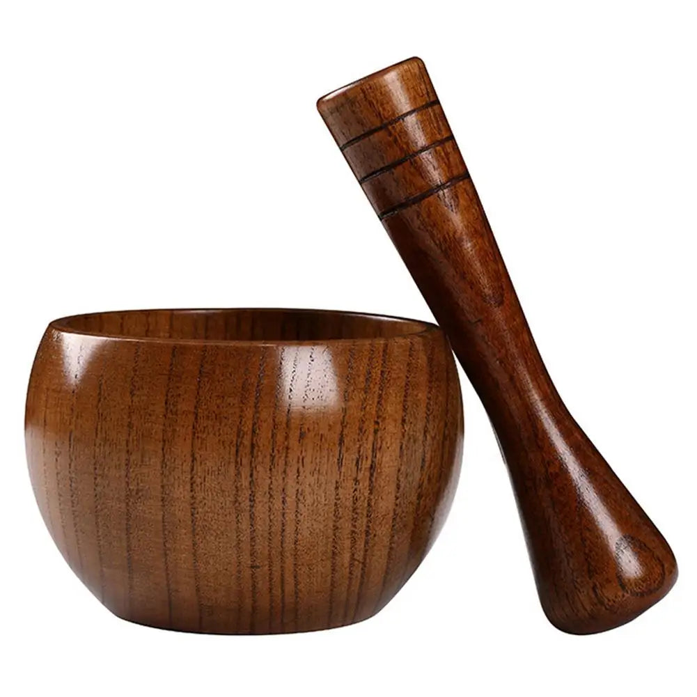 Old Fashion Wooden Polished Pestle Set