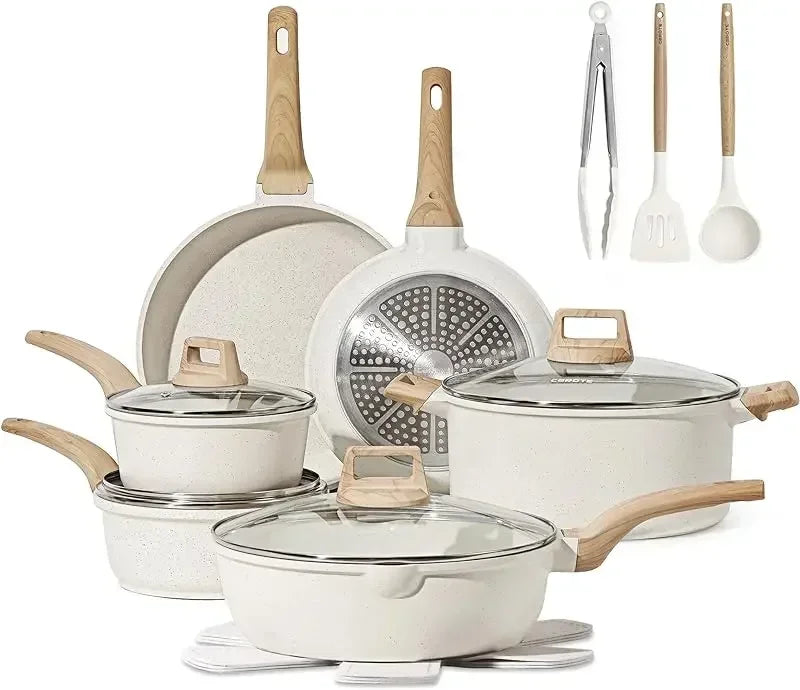 QWCarrots Nonstick Granite Cookware Set