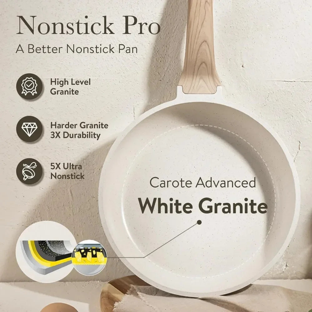 White Granite Induction Cookware Set