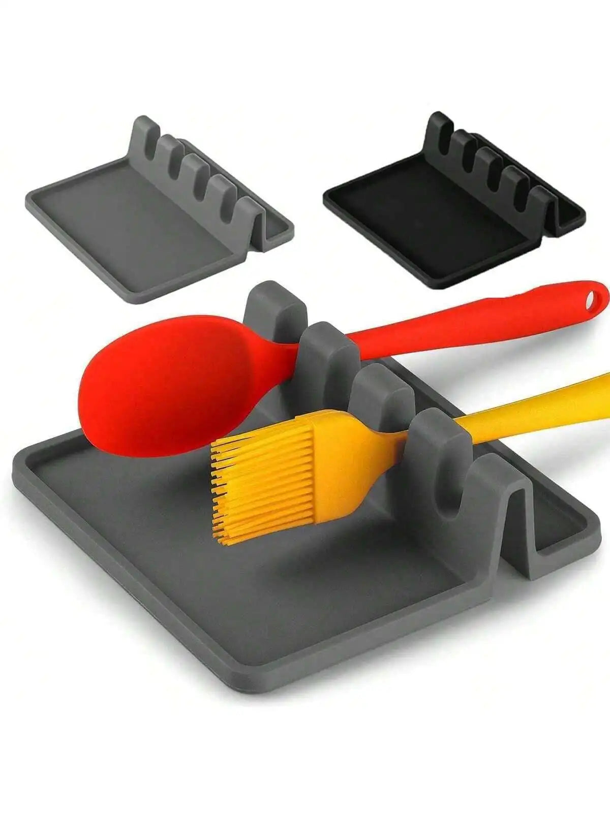 1PC Kitchen Silicone Utensil Rest With Drip Pad