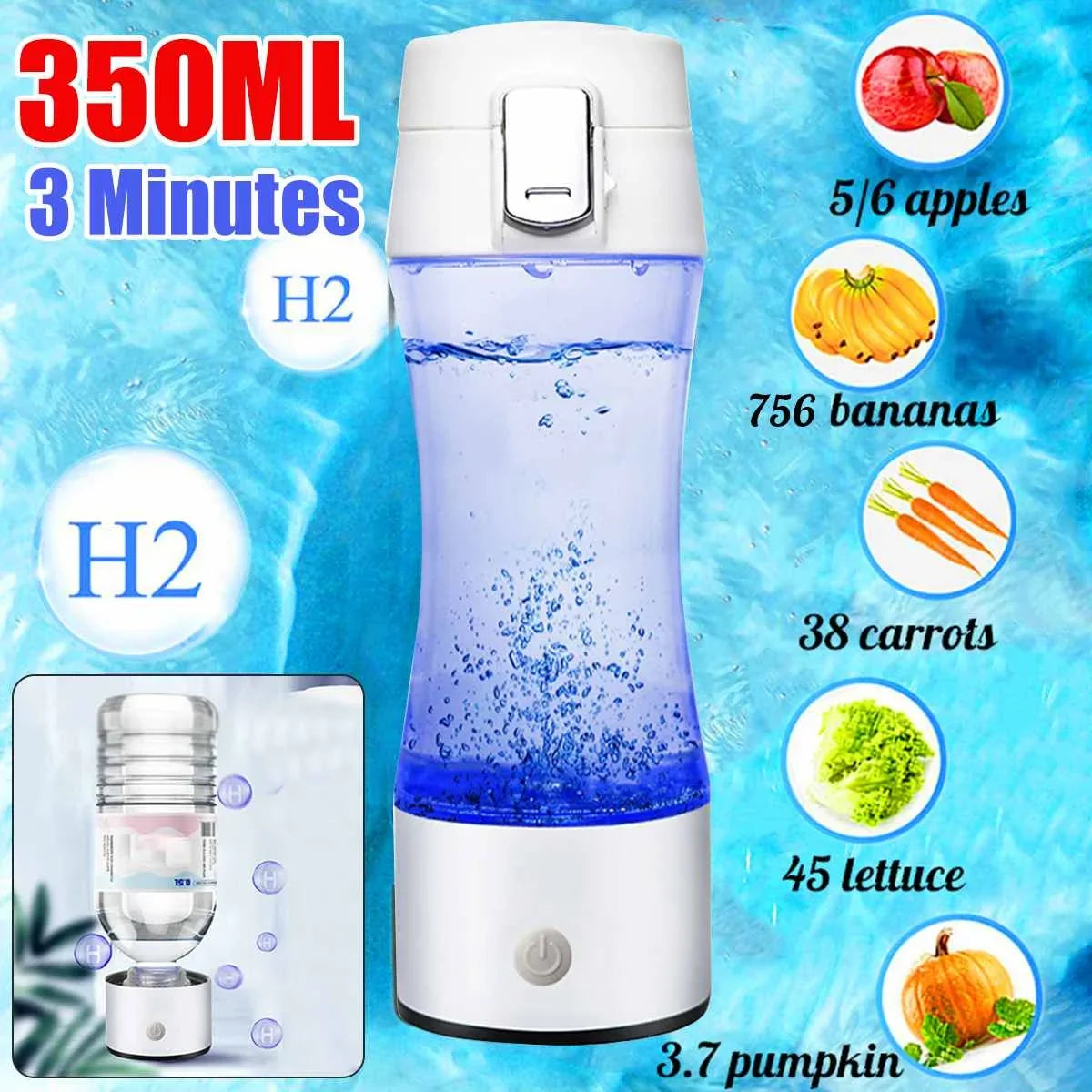 Japanese Titanium Hydrogen Water Ionizer Bottle