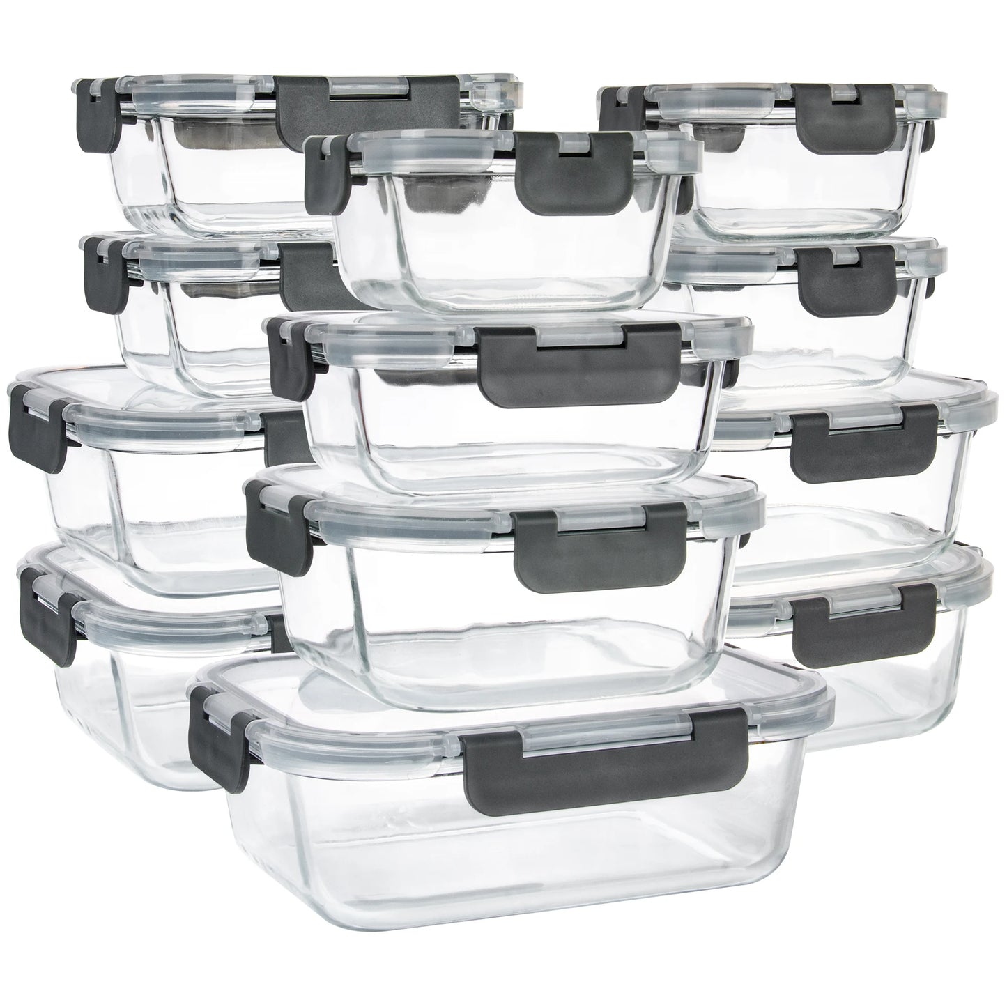 12 Pack Glass Meal Prep Containers