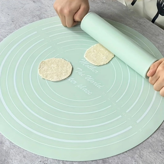 Silicone Rolling Pin & Round Pastry Mat