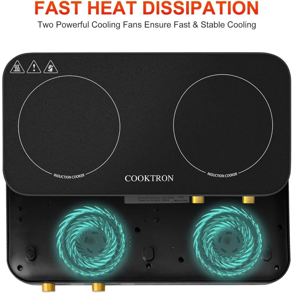 Cooktop 2 Burner with Removable Iron Cast Griddle