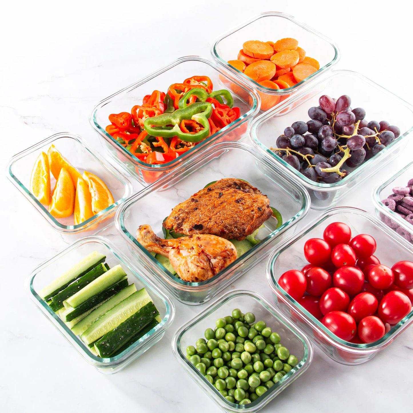 12 Pack Glass Meal Prep Containers