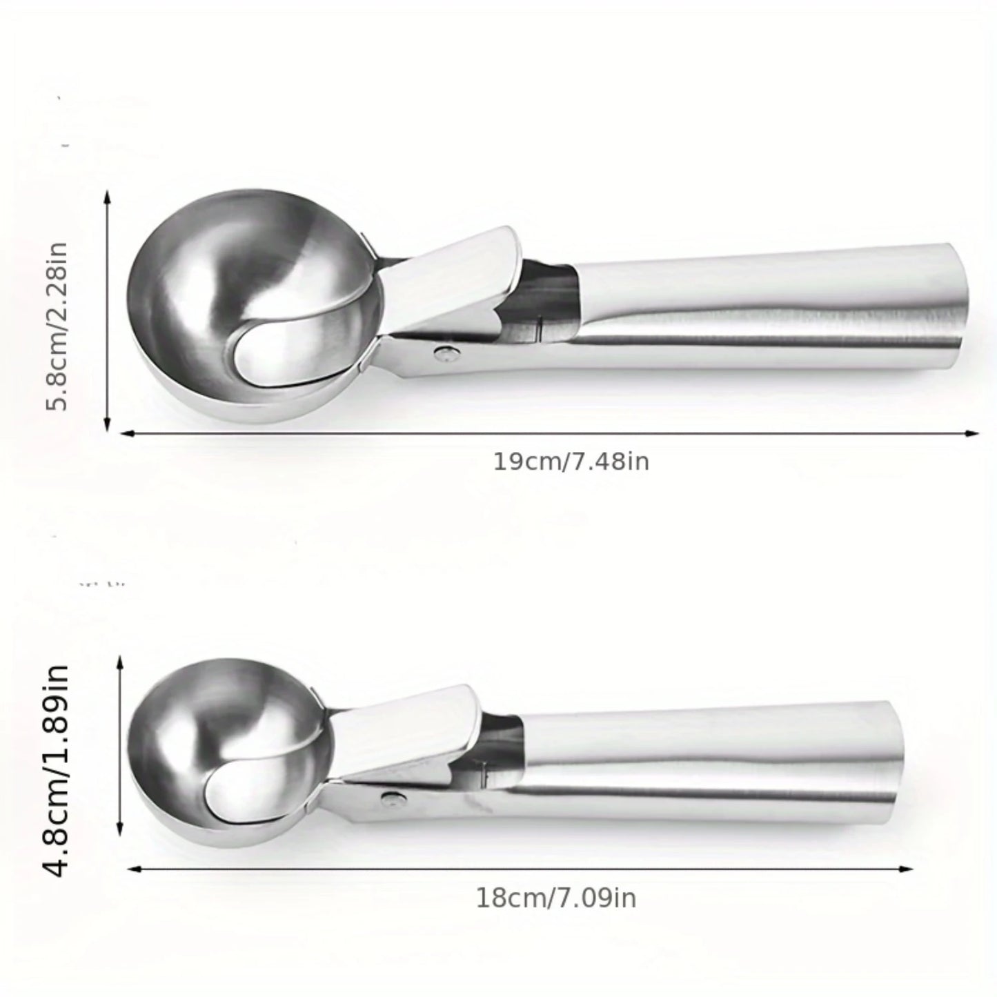 Versatile Stainless Steel Ice Cream Scoop