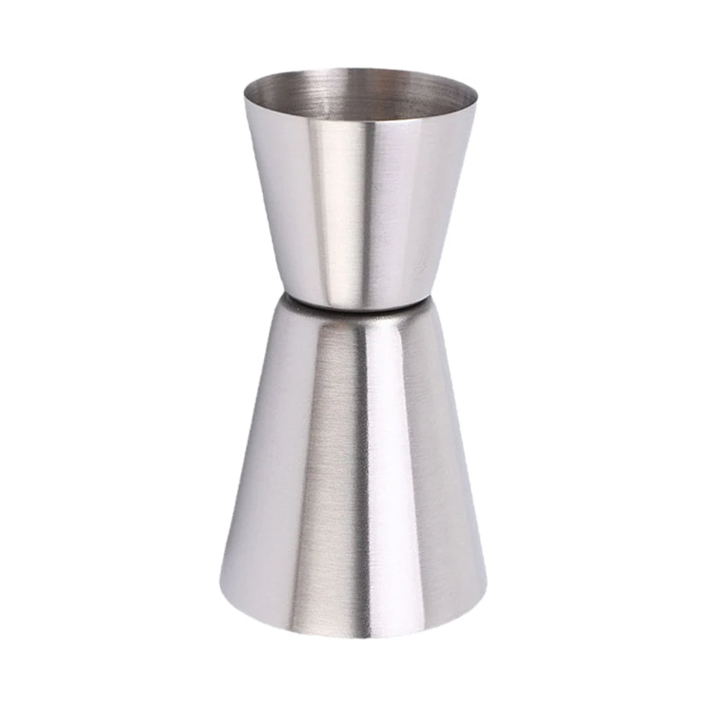 Double Jigger Shot Glass Measuring Cup Round Rim and Thin Waist Stainless Steel Jigger Cocktail Measuring Jigger for Bartending