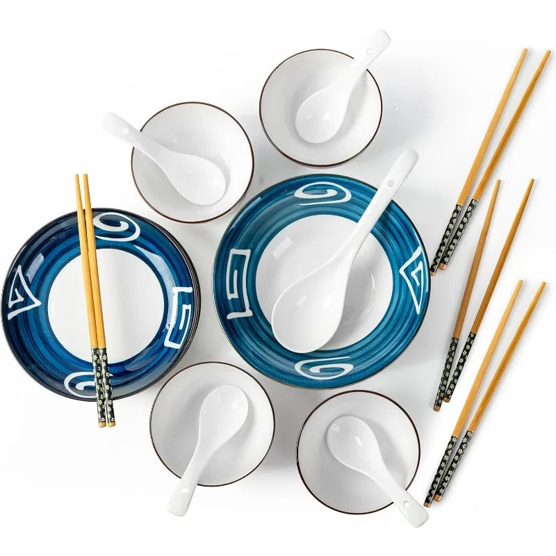 Japanese Ramen Bowl Set with Chopsticks and Spoon