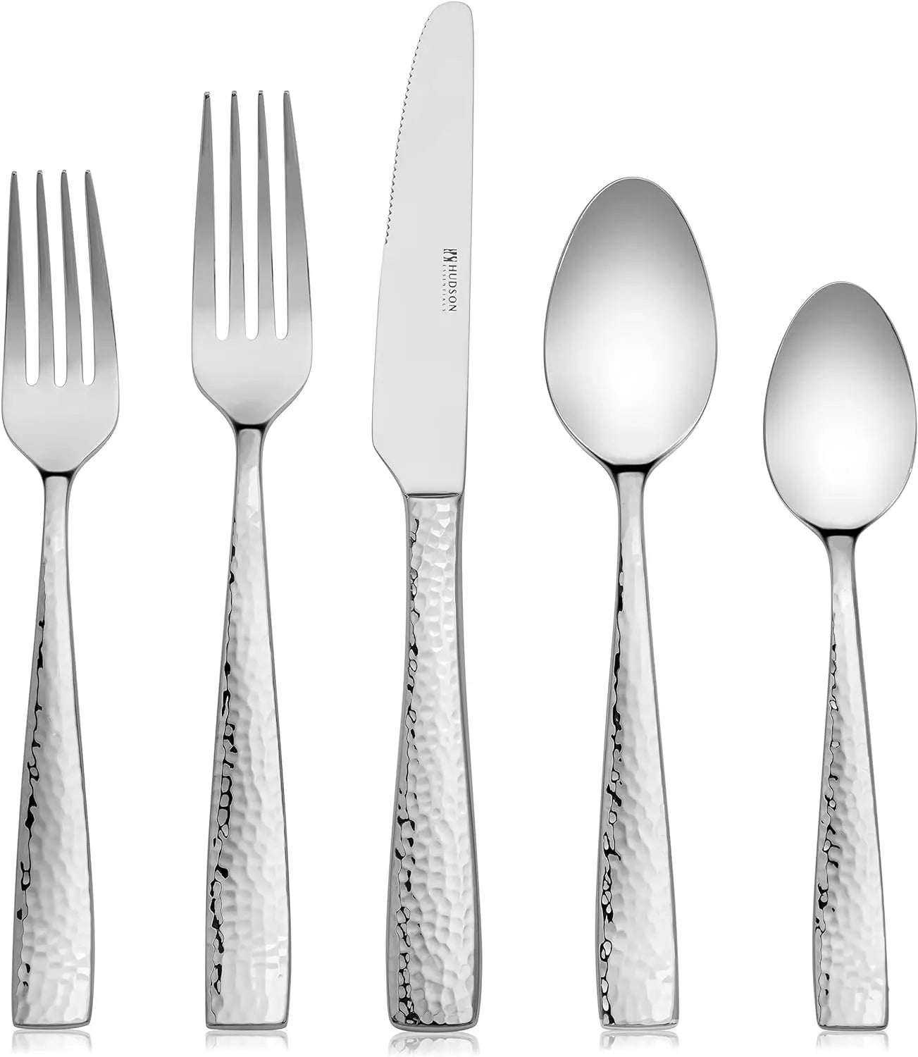 Hudson Essentials 40-Piece Hammered Cutlery Set