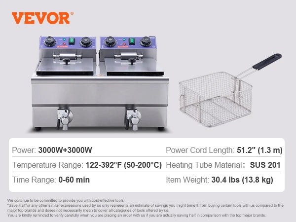 VEVOR Electric Deep Fryer