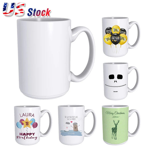 36pk 15OZ  White Sublimation Ceramic  Coffee Cup