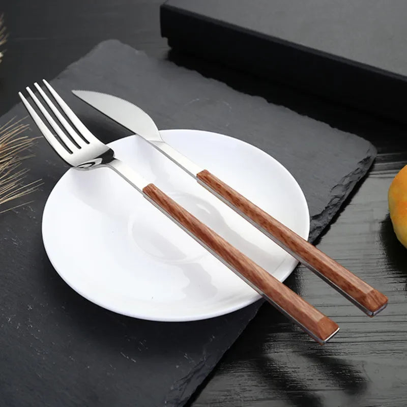 Stainless Steel Wooden Handle Cutlery Set