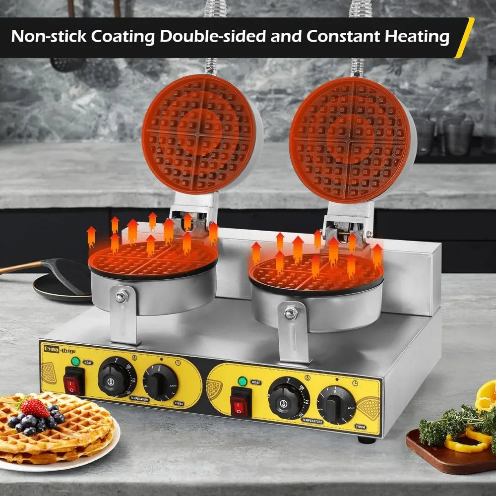 Non-Stick Commercial Double Waffle Maker