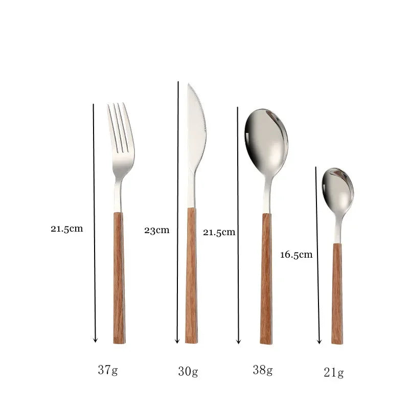 Stainless Steel Wooden Handle Cutlery Set