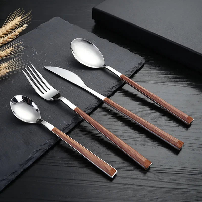 Stainless Steel Wooden Handle Cutlery Set