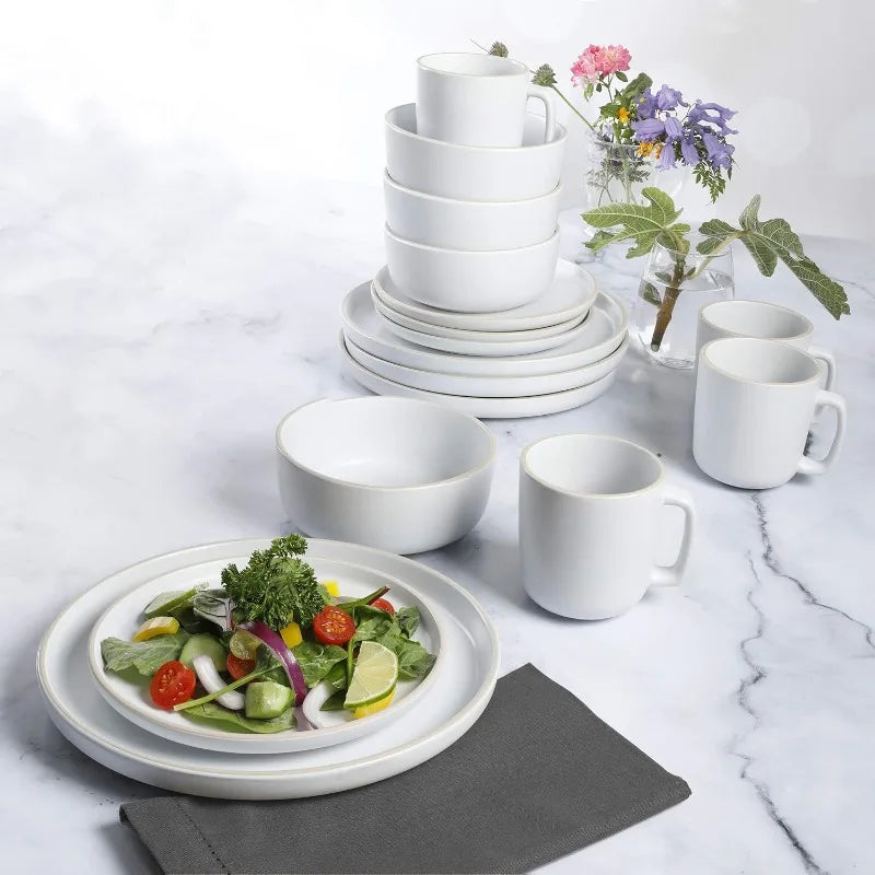 Zuma Stoneware Plates, Bowls, & Mugs Dinnerware Set