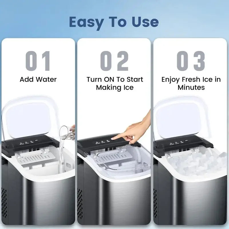 COWSAR Countertop Self-Cleaning Bullet Ice Maker