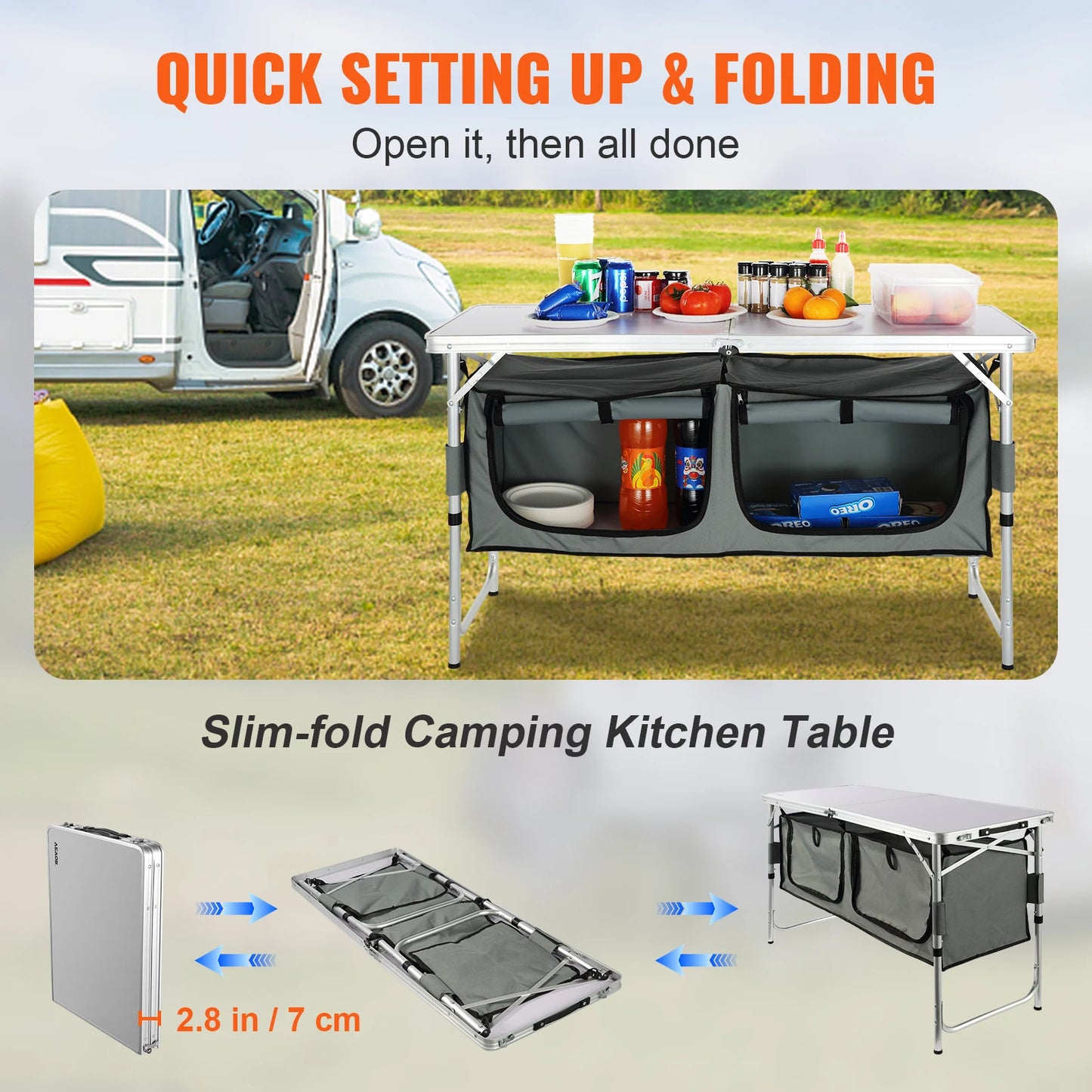 VEVOR Quick set-up Folding Camping Table