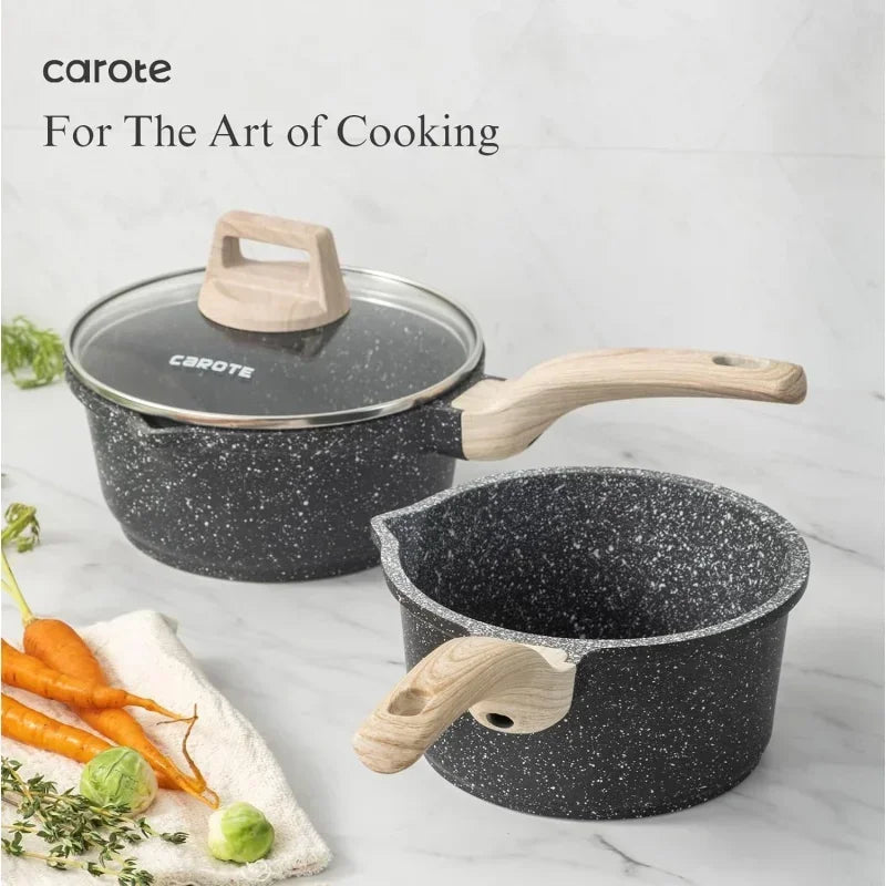 QWCarrots Nonstick Granite Cookware Set