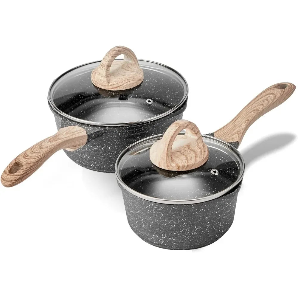 JEETEE Pots Nonstick,1.5 & 2.5 Quart  Saucepan