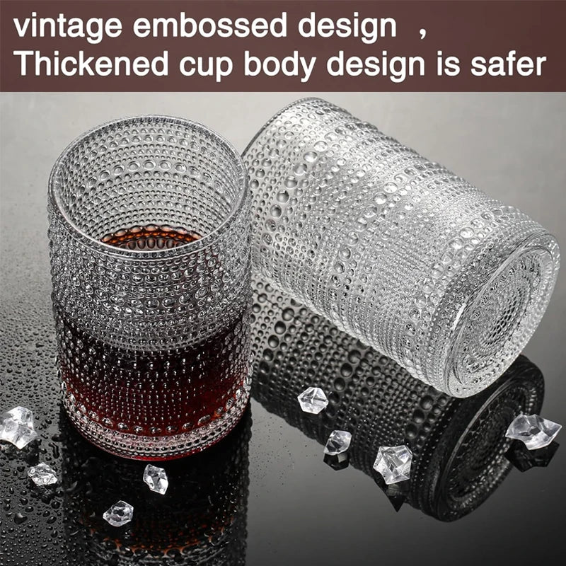 15oz Hobnail Drinking Glasses with Straws