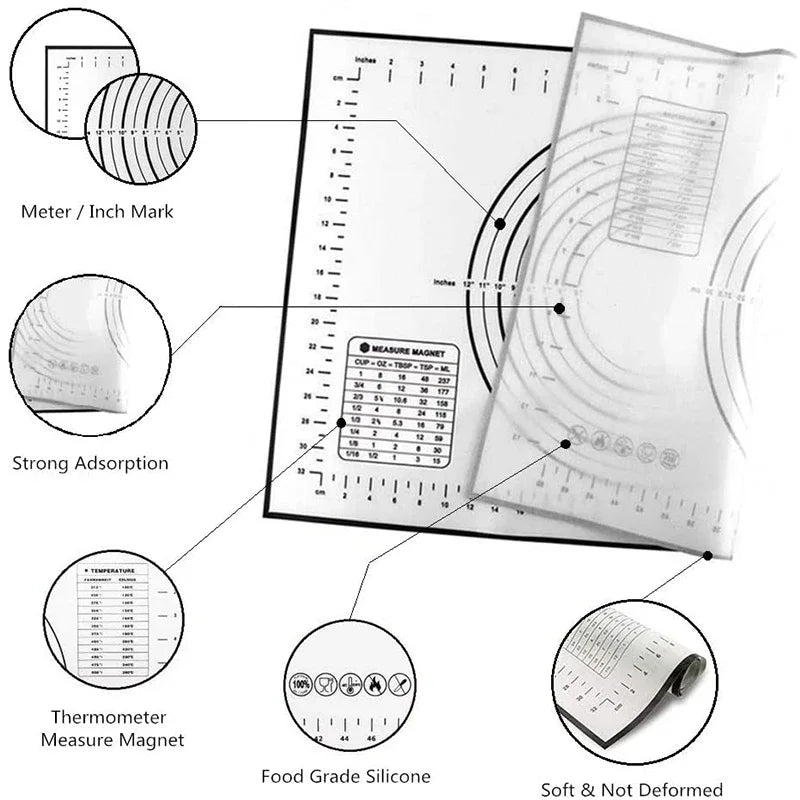 Fiberglass Silicone Baking Mat Large Kneading Pad