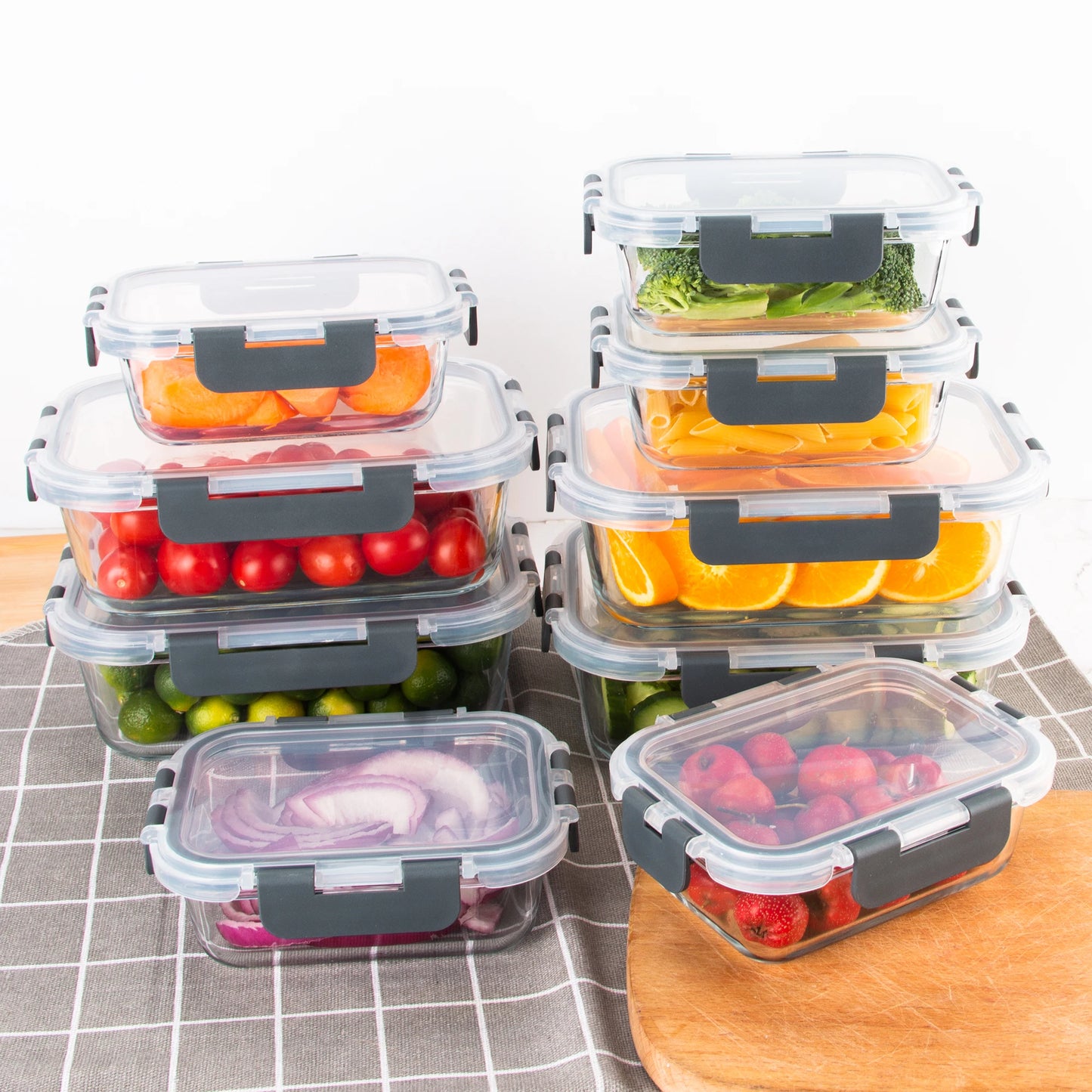 12 Pack Glass Meal Prep Containers