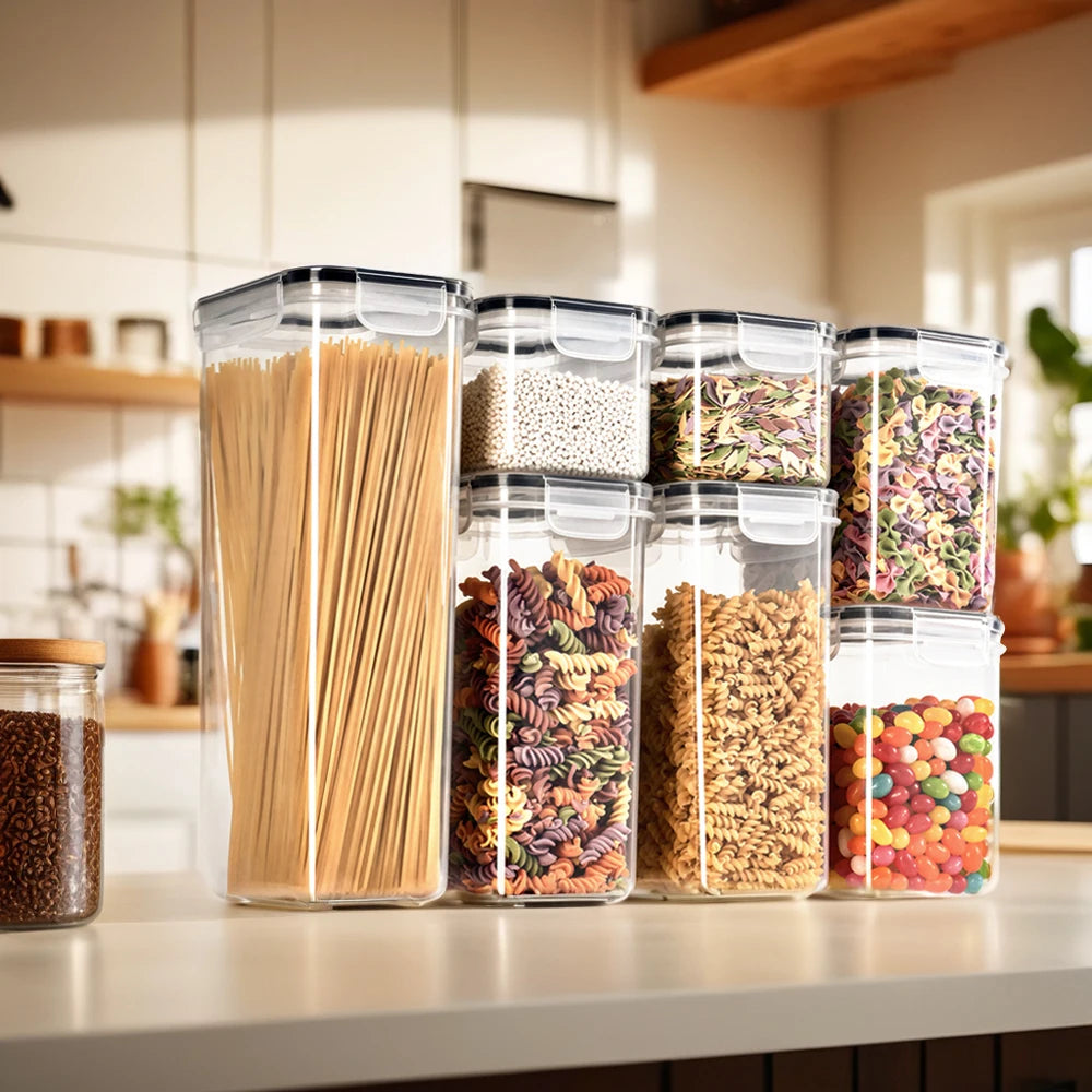 7-Piece Airtight Plastic Food Storage Container Set