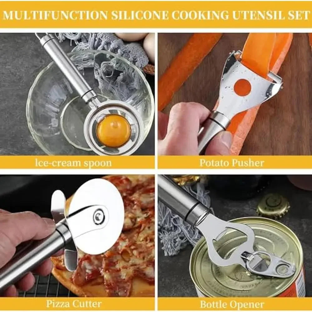 46 Piece Silicone Cooking Utensils Set