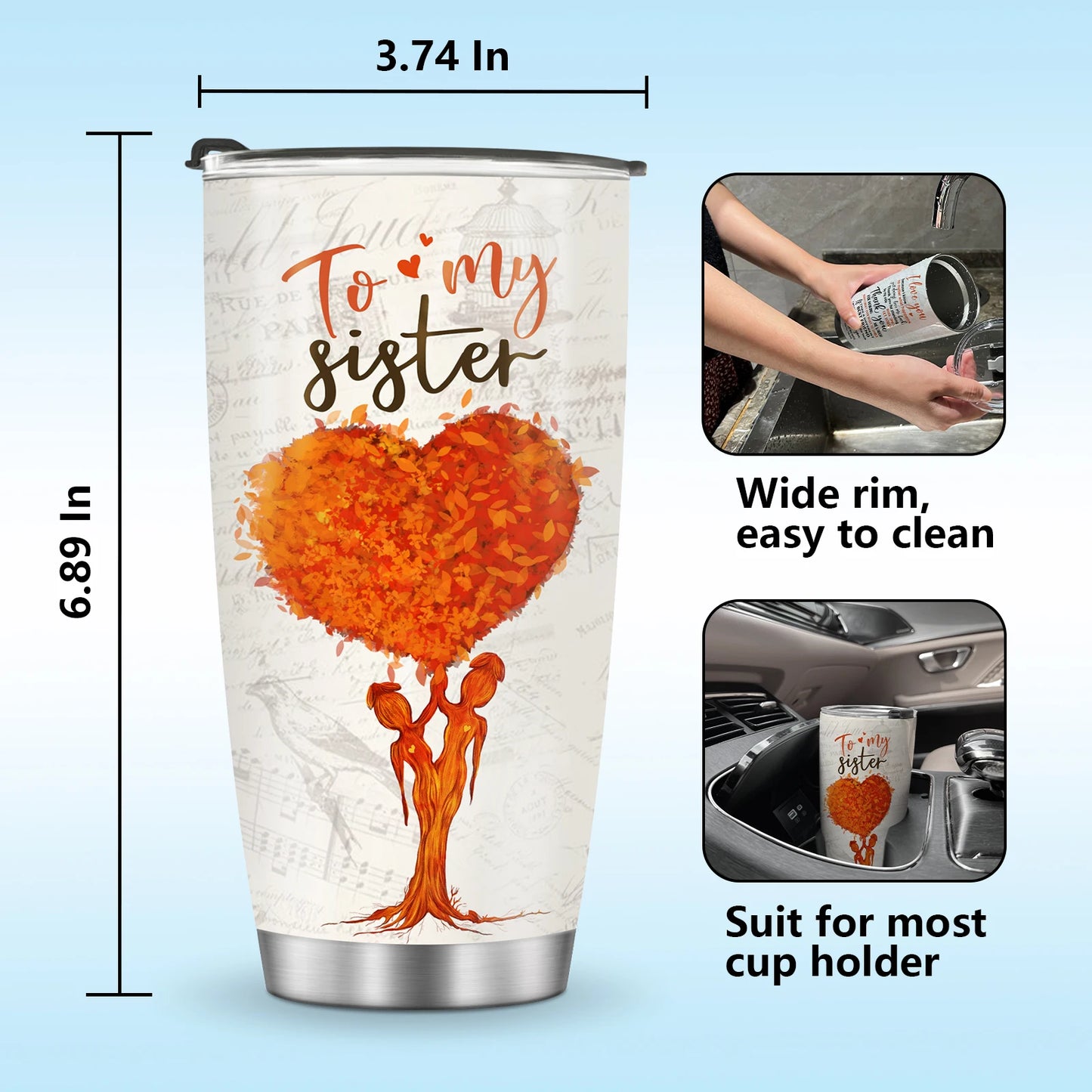 20oz Gifts From Sisters Coffee Tumbler Mug