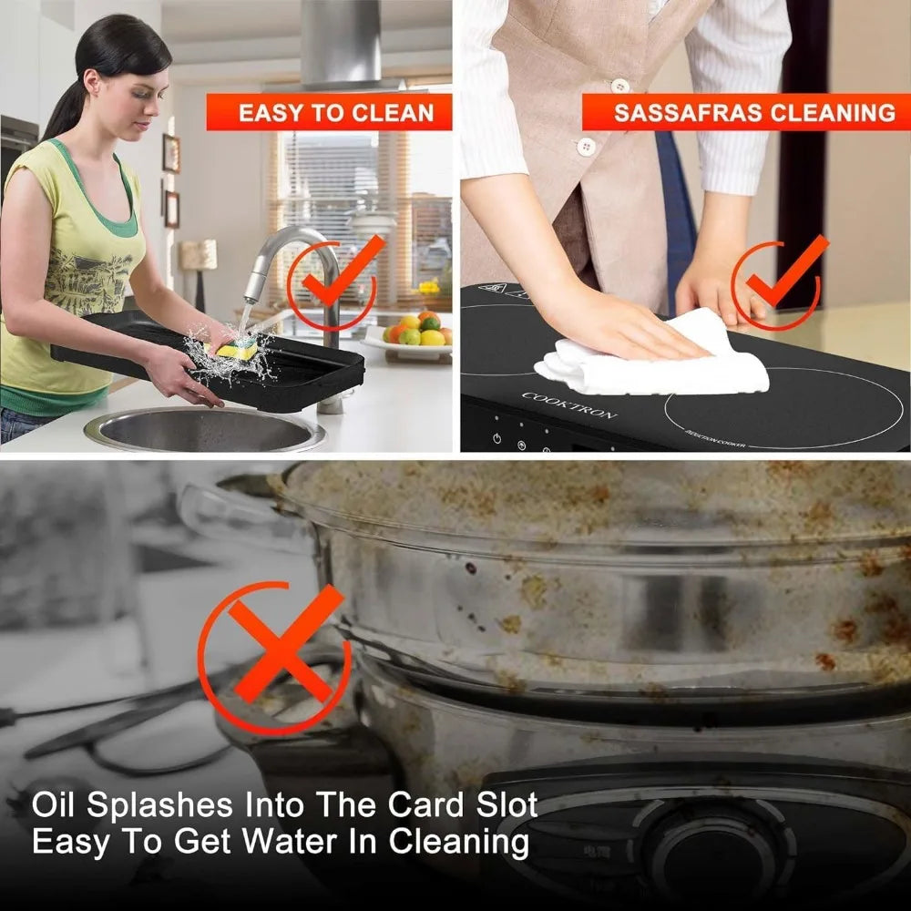 Cooktop 2 Burner with Removable Iron Cast Griddle