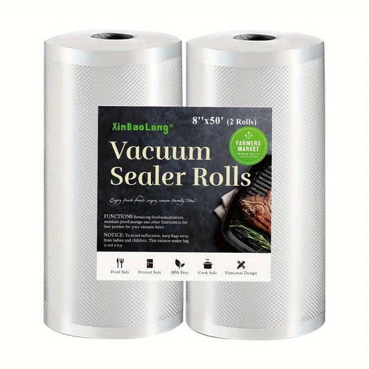 2pcs vacuum sealed bag roll 15m, free of bisphenol A, used for kitchen food packaging bags