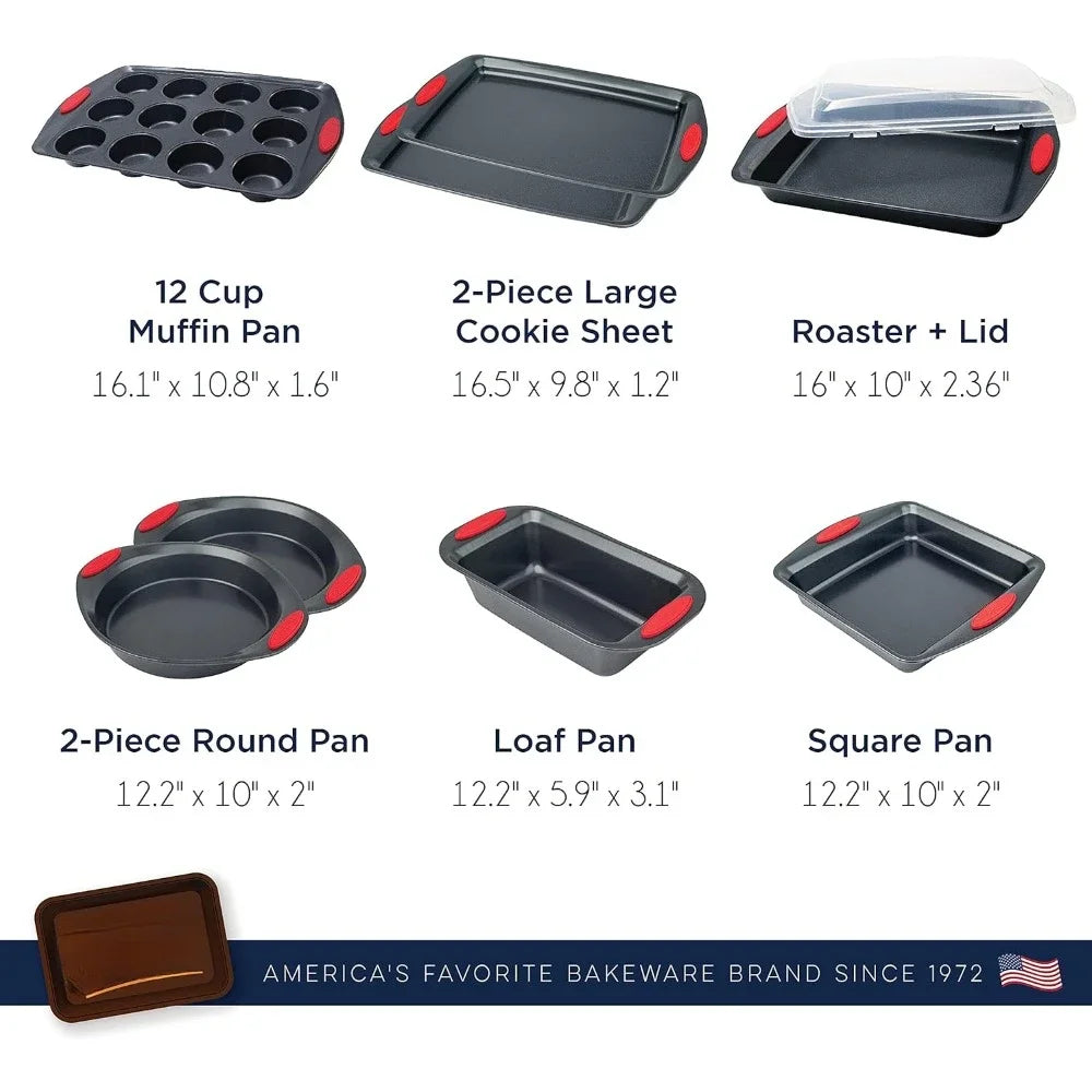 9 Pieces Baking Pans Set With Grip