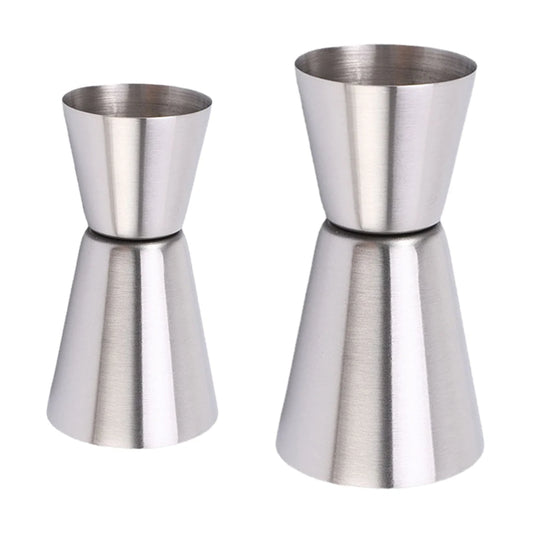 Double Jigger Shot Glass Measuring Cup Round Rim and Thin Waist Stainless Steel Jigger Cocktail Measuring Jigger for Bartending