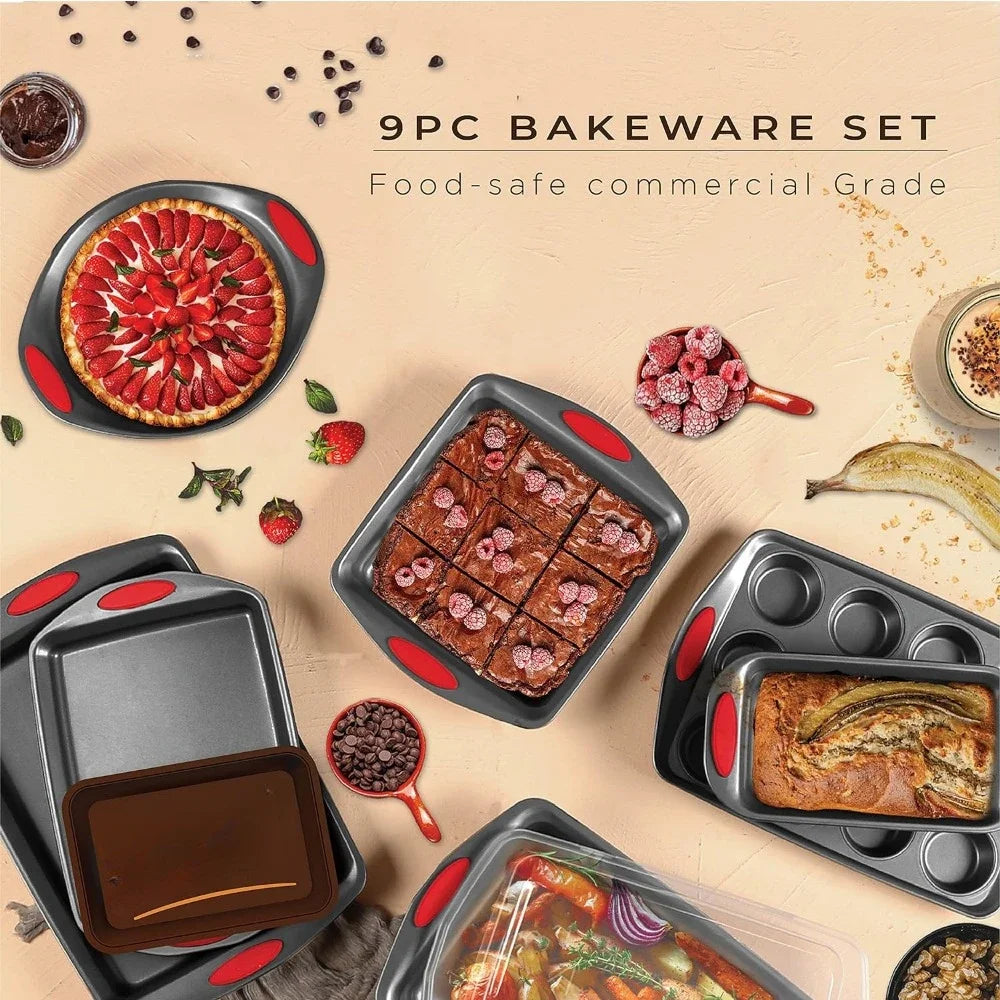 9 Pieces Baking Pans Set With Grip