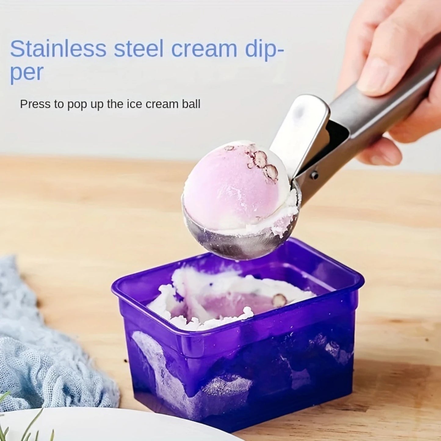 Versatile Stainless Steel Ice Cream Scoop