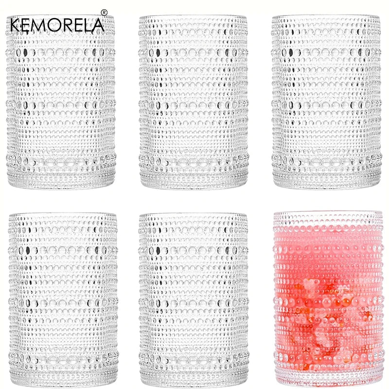 15oz Hobnail Drinking Glasses with Straws