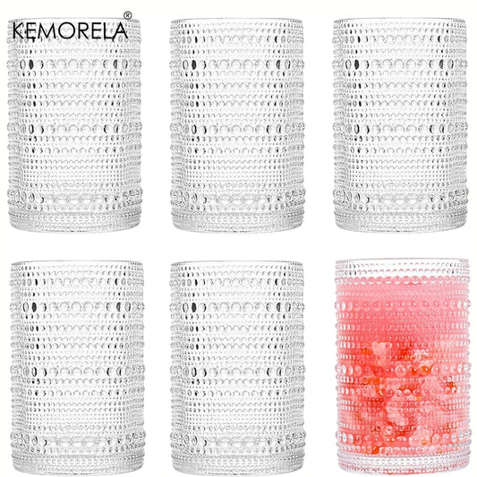 15oz Hobnail Drinking Glasses with Straws