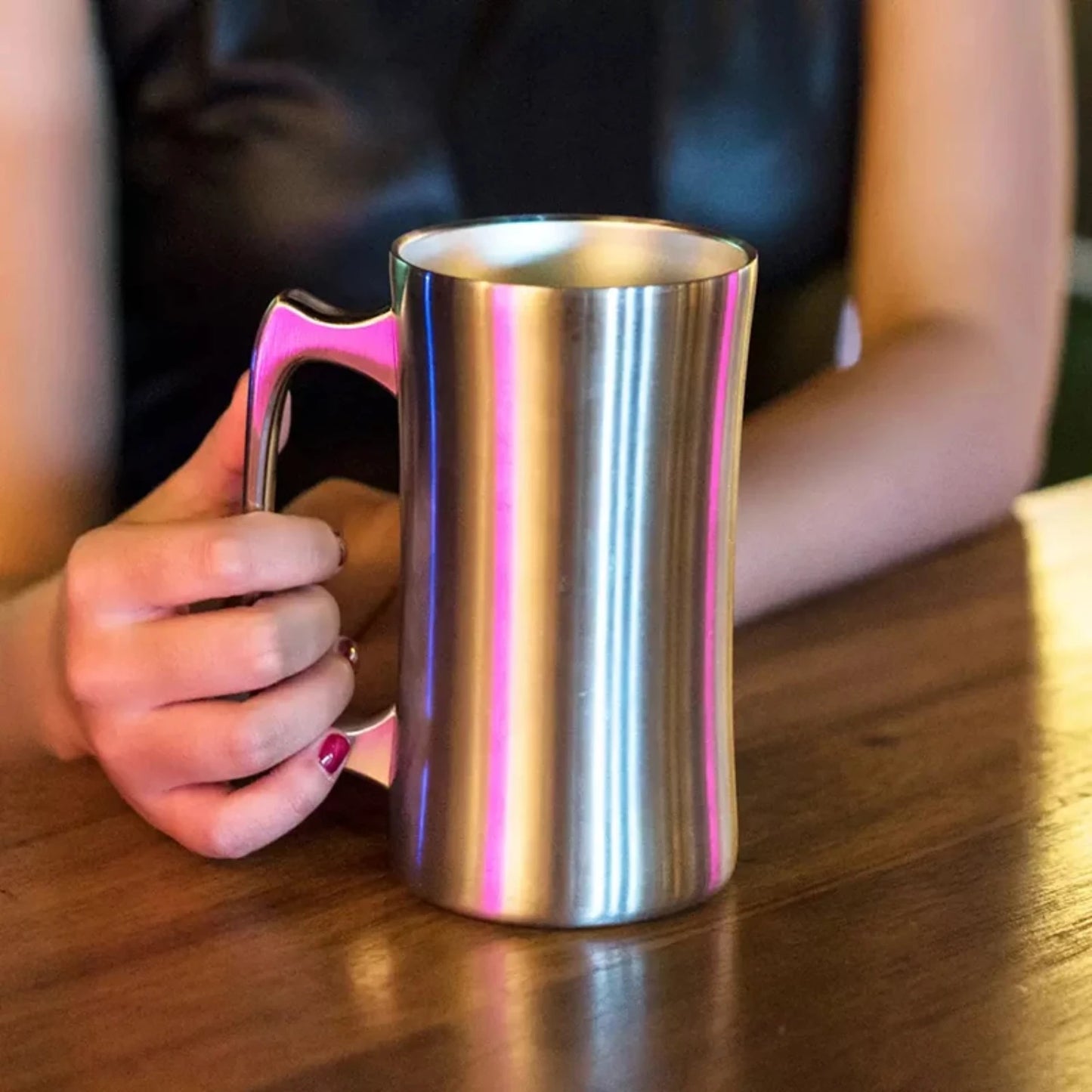 20oz Stainless Steel Insulated Beer Mug with Lid