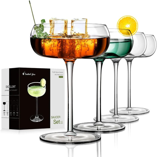 4pc/8oz Unique Martini Glasses Set