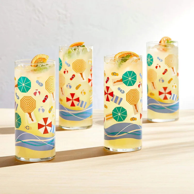 Vintage Beach Drinking Set of 4