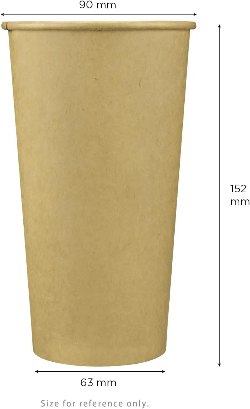 20oz [1,000 ct] Disposable, Kraft Paper Coffee Cups