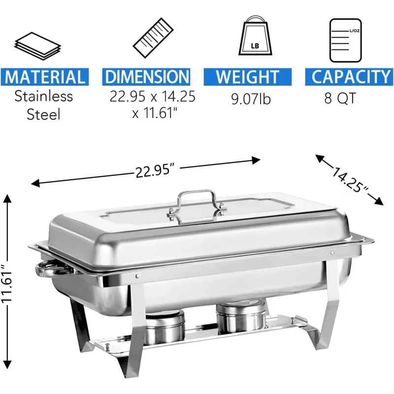 4pc 8QT stainless steel food warmer Chafer