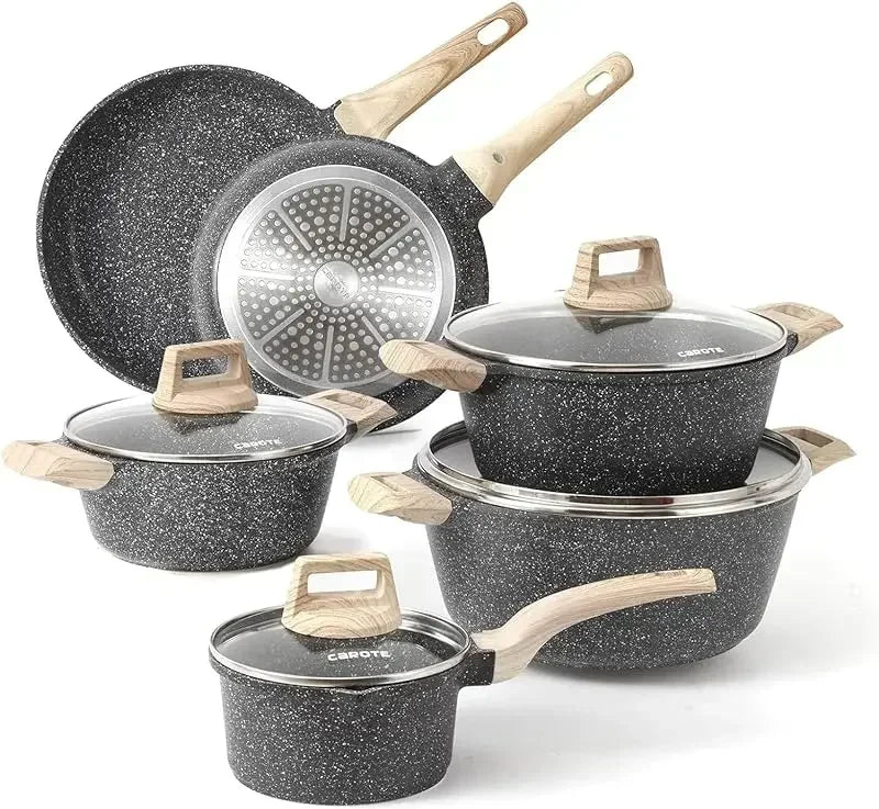 QWCarrots Nonstick Granite Cookware Set