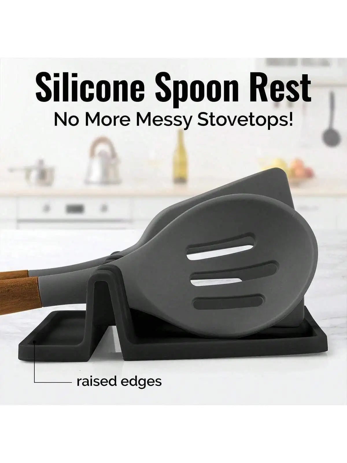 1PC Kitchen Silicone Utensil Rest With Drip Pad