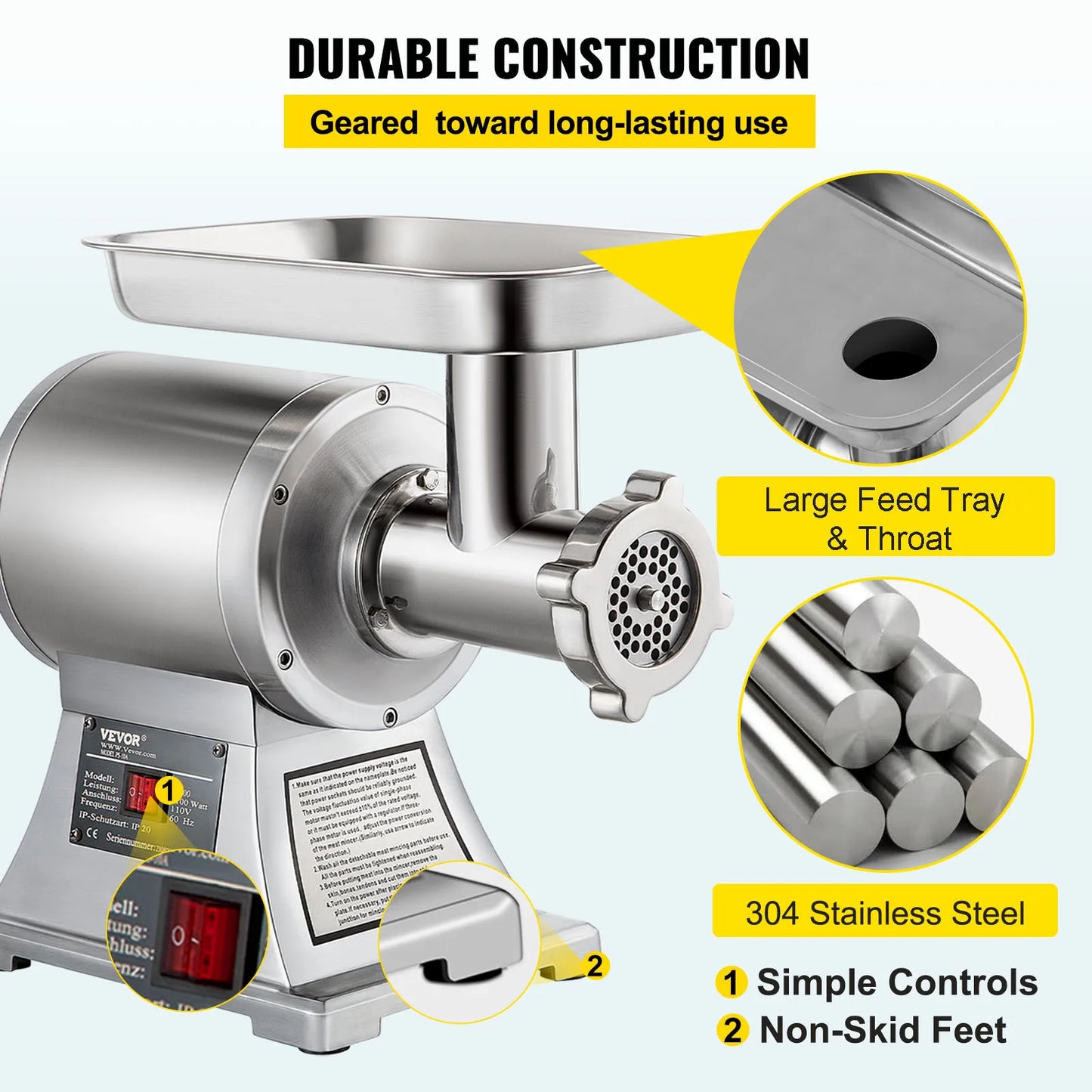 VEVOR Commercial Meat Grinder